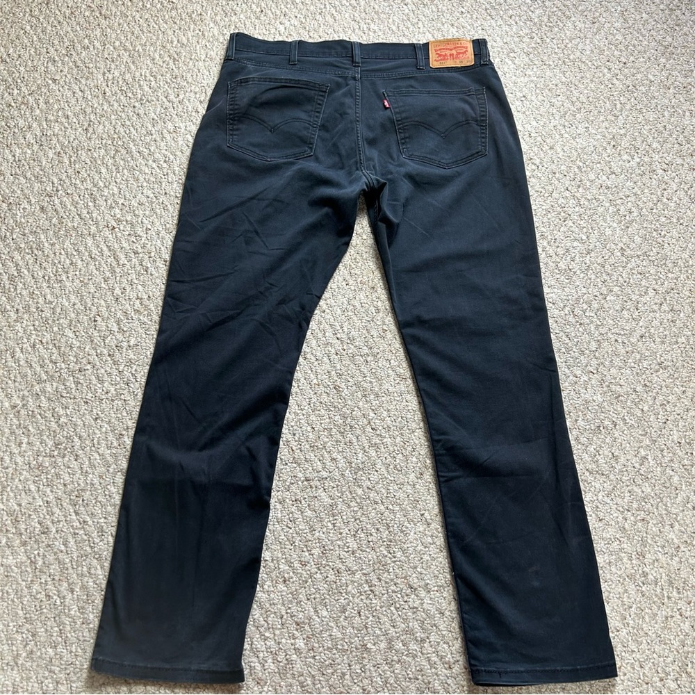 Levi's 511 All Weather Tech Straight Jeans Mens 38x32 W38 L32 Black Denim Faded - Picture 4 of 13